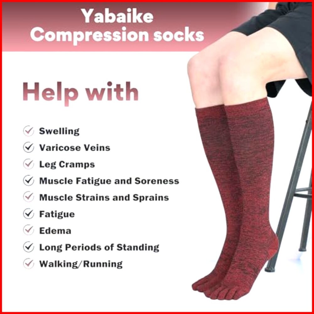 Knee High Compression Socks Coolmax Moisture Wick… - image 7